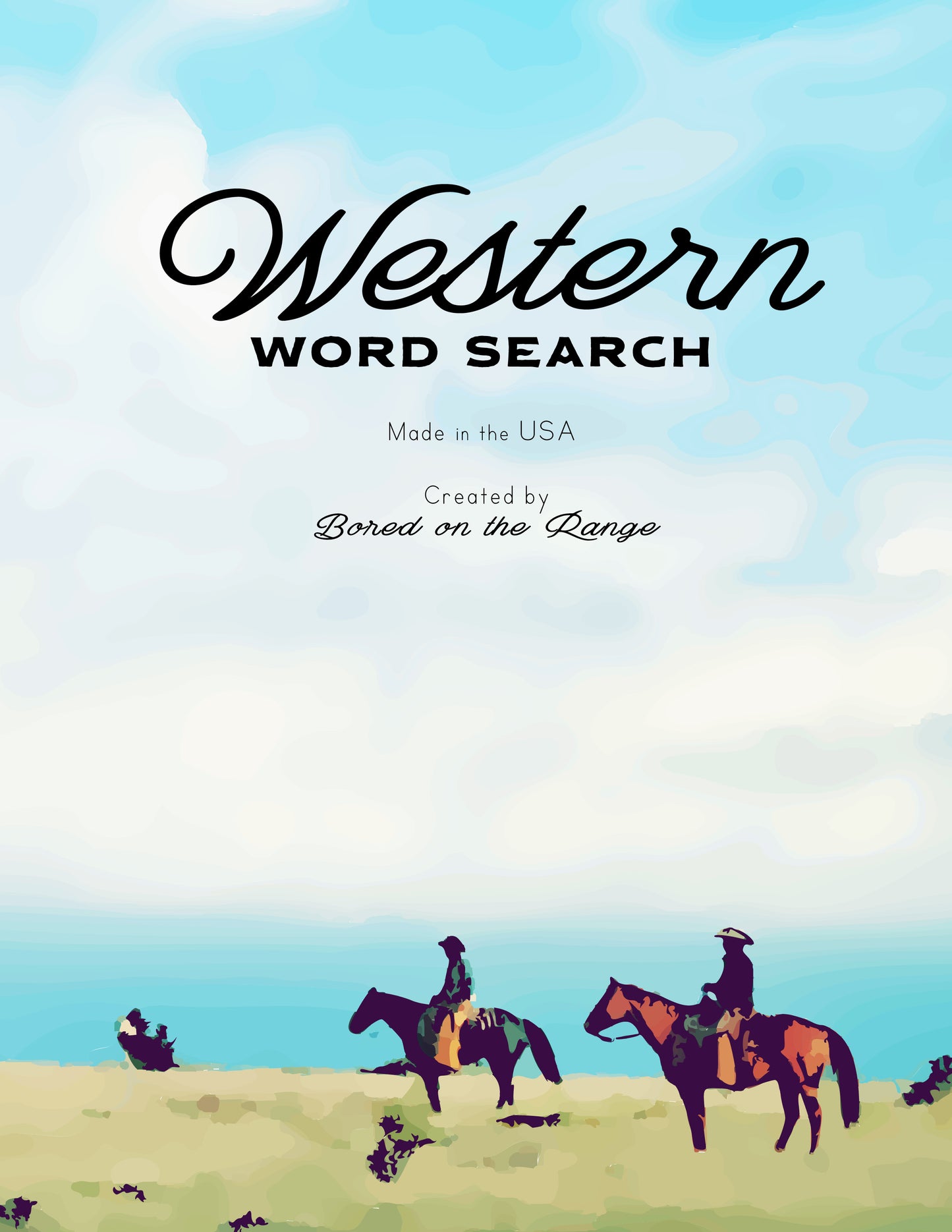 Western Word Search Made in the USA created by Bored on the Range